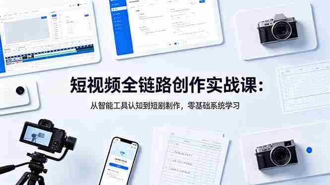 （18683期）短视频全链路创作实战课：从智能工具认知到短剧制作，零基础系统学习-金启创业网 - 网上赚钱方法教程大全 - www.jinqi6.top