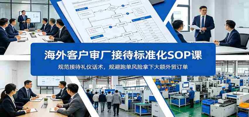 海外客户审厂接待标准化SOP课:规范接待礼仪话术,规避跑单风险拿下大额外贸订单-金启创业网 - 网上赚钱方法教程大全 - www.jinqi6.top