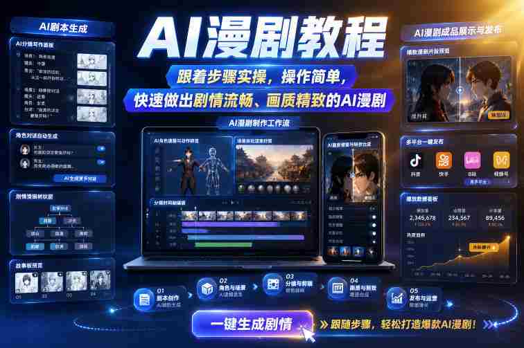 AI漫剧教程,跟着步骤实操,操作简单,快速做出剧情流畅、画质精致的AI漫剧-金启创业网 - 网上赚钱方法教程大全 - www.jinqi6.top