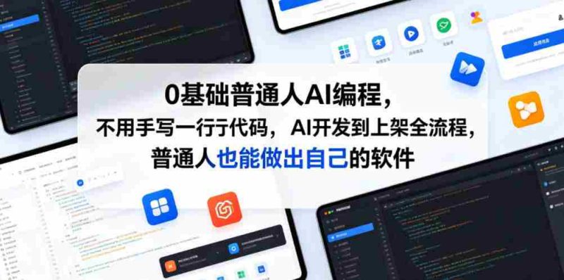 0基础普通人AI编程,不用手写一行代码,AI开发到上架全流程,普通人也能做出自己的软件-金启创业网 - 网上赚钱方法教程大全 - www.jinqi6.top