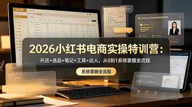 （18978期）2026小红书电商实操特训营：开店+选品+笔记+工具+达人，从0到1系统掌握全流程-金启创业网 - 网上赚钱方法教程大全 - www.jinqi6.top