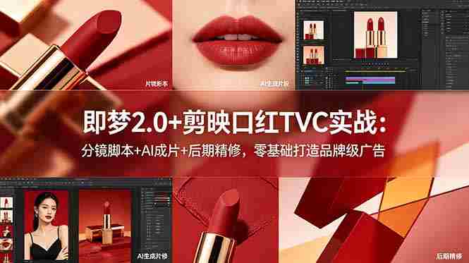 （18729期）即梦2.0+剪映口红TVC实战：分镜脚本+AI成片+后期精修，零基础打造品牌级广告-金启创业网 - 网上赚钱方法教程大全 - www.jinqi6.top