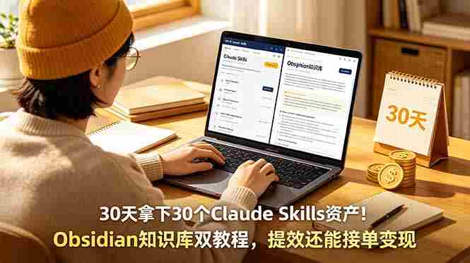 （18886期）30天拿下30个Claude Skills资产！Obsidian知识库双教程，提效还能接单变现-金启创业网 - 网上赚钱方法教程大全 - www.jinqi6.top
