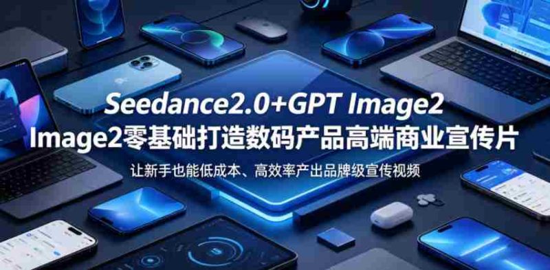 Seedance2.0+GPT Image2零基础打造数码产品高端商业宣传片,让新手也能低成本、高效率产出品牌级宣传视频-金启创业网 - 网上赚钱方法教程大全 - www.jinqi6.top