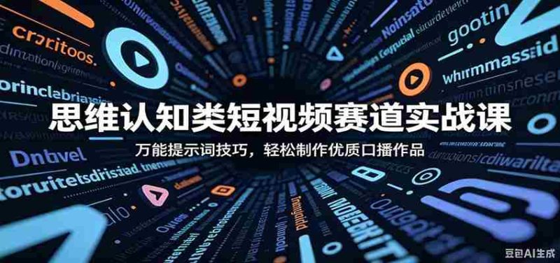 思维认知类短视频赛道实战课：万能提示词技巧，轻松制作优质口播作品-金启创业网 - 网上赚钱方法教程大全 - www.jinqi6.top