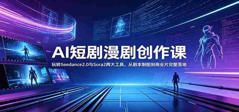 AI短剧漫剧创作课：玩转Seedance2.0与 Sora2两大工具，从剧本制图到商业片完整落地-金启创业网 - 网上赚钱方法教程大全 - www.jinqi6.top