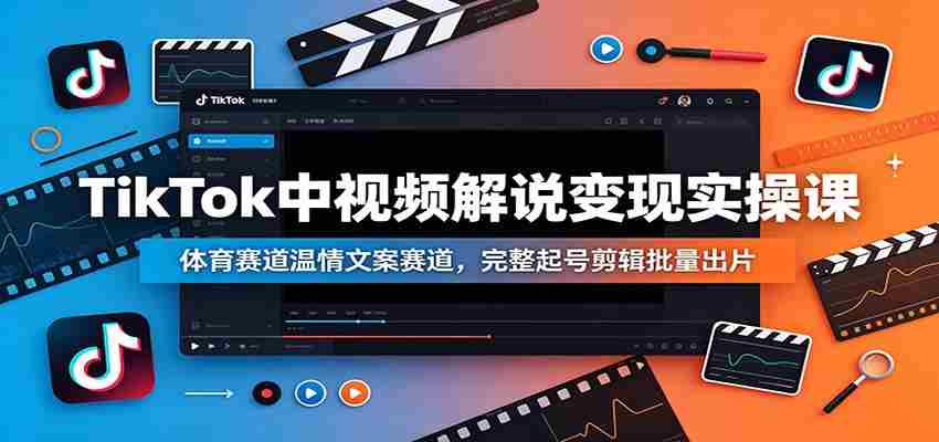 TikTok中视频解说变现实操课：体育赛道温情文案赛道，完整起号剪辑批量出片-金启创业网 - 网上赚钱方法教程大全 - www.jinqi6.top