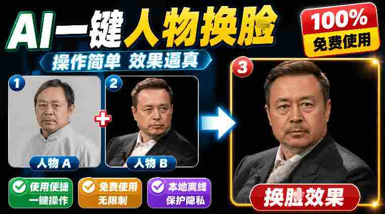 （19012期）纯离线本地运行！AI一键人物lian部替换软件，支持图片换lian，效果逼真，最便捷换lian工具FaceSwap-金启创业网 - 网上赚钱方法教程大全 - www.jinqi6.top