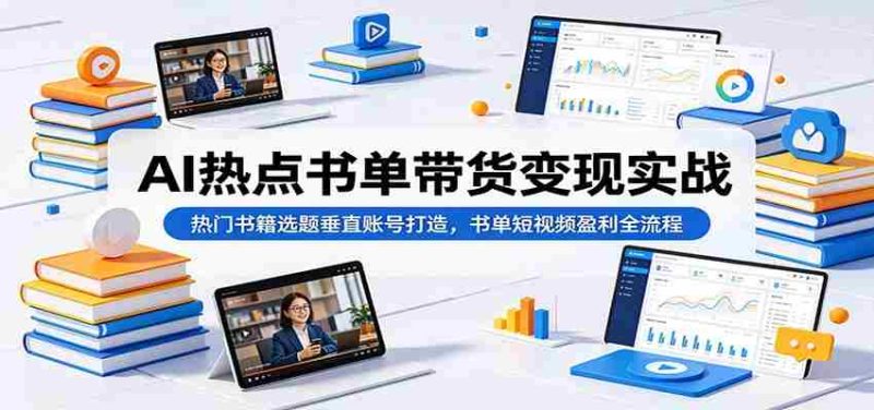 AI热点书单带货变现实战:热门书籍选题垂直账号打造,书单短视频盈利全流程-金启创业网 - 网上赚钱方法教程大全 - www.jinqi6.top