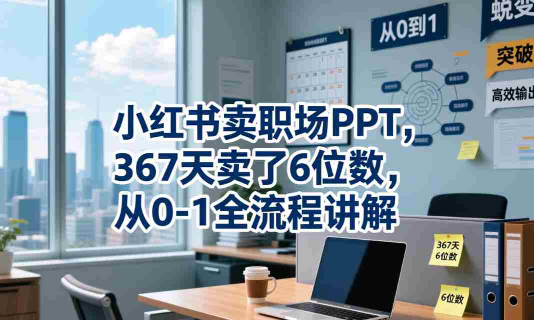 小红书卖职场PPT，367天卖了6位数，从0-1全流程讲解-金启创业网 - 网上赚钱方法教程大全 - www.jinqi6.top