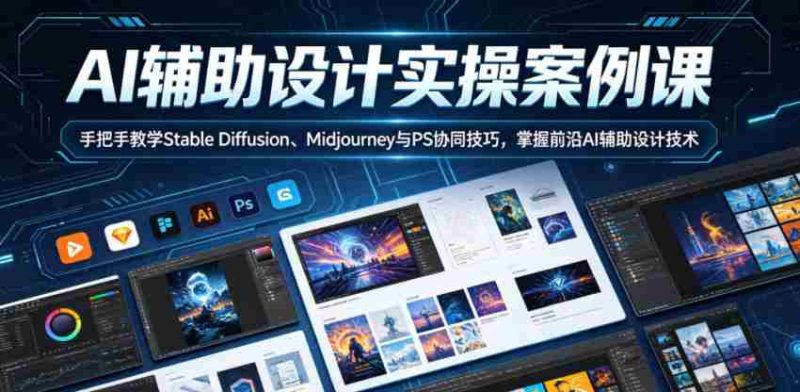 AI辅助设计实操案例课,手把手教学Stable Diffusion、Midjourney与PS协同技巧,掌握前沿AI辅助设计技术-金启创业网 - 网上赚钱方法教程大全 - www.jinqi6.top