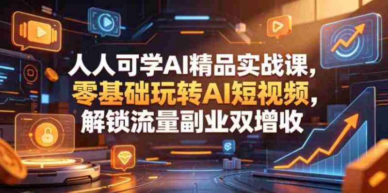人人可学AI精品实战课,零基础玩转AI短视频,解锁流量副业双增收-金启创业网 - 网上赚钱方法教程大全 - www.jinqi6.top