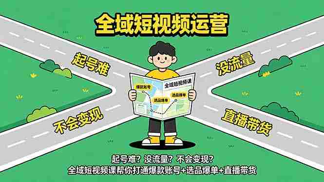 (18877期)起号难?没流量?不会变现?全域短视频课帮你打通爆款账号+选品爆单+直播带货-金启创业网 - 网上赚钱方法教程大全 - www.jinqi6.top