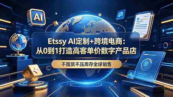 （18974期）Etsy AI定制+跨境电商：从0到1打造高客单价数字产品店，不囤货不压库存全球销售-金启创业网 - 网上赚钱方法教程大全 - www.jinqi6.top