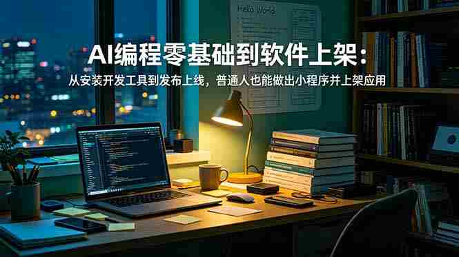 （19109期）AI编程零基础到软件上架：从安装开发工具到发布上线，普通人也能做出小程序并上架应用商店-金启创业网 - 网上赚钱方法教程大全 - www.jinqi6.top