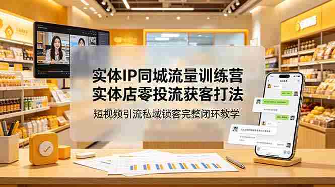 （18999期）实体IP同城流量训练营：实体店零投流获客打法，短视频引流私域锁客完整闭环教学-金启创业网 - 网上赚钱方法教程大全 - www.jinqi6.top