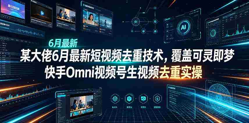某大佬6月最新短视频去重技术，覆盖可灵即梦快手Omni视频号生视频去重实操-金启创业网 - 网上赚钱方法教程大全 - www.jinqi6.top