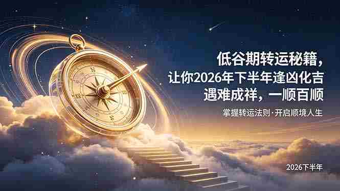 （19024期）付费文章：低谷期转运秘籍，让你2026年下半年逢凶化吉，遇难成祥，一顺百顺。-金启创业网 - 网上赚钱方法教程大全 - www.jinqi6.top