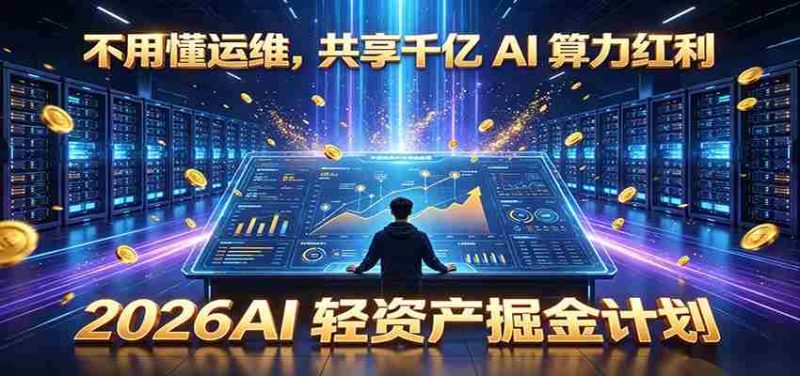 不用懂运维，共享千亿 AI 算力红利，2026AI 轻资产掘金计划-金启创业网 - 网上赚钱方法教程大全 - www.jinqi6.top