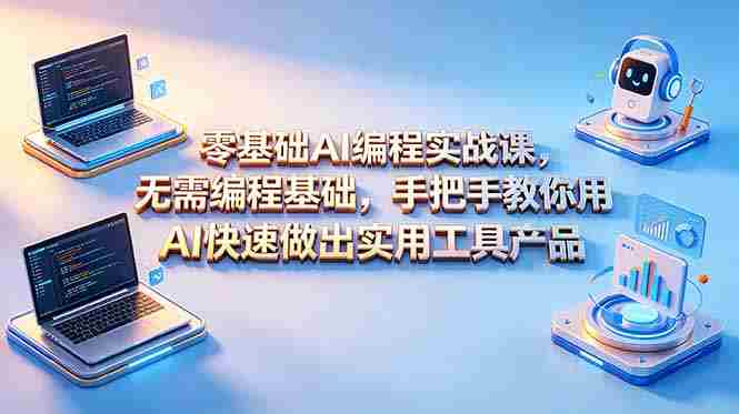(18785期)零基础AI编程实战课-更新,无需编程基础,手把手教你用AI快速做出实用工具产品-金启创业网 - 网上赚钱方法教程大全 - www.jinqi6.top