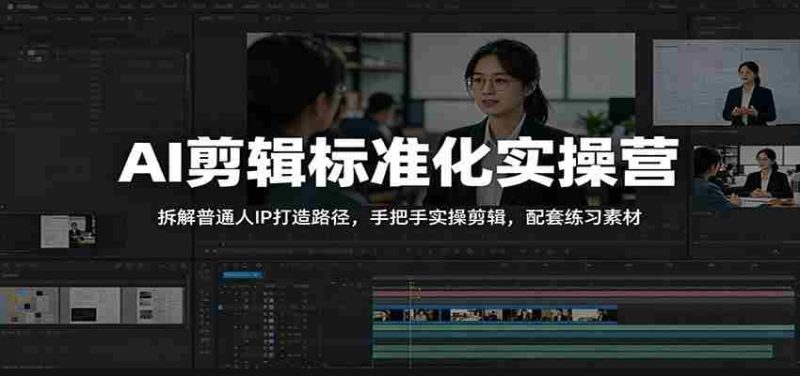 AI剪辑标准化实操营:拆解普通人IP打造路径,手把手实操剪辑,配套练习素材-金启创业网 - 网上赚钱方法教程大全 - www.jinqi6.top