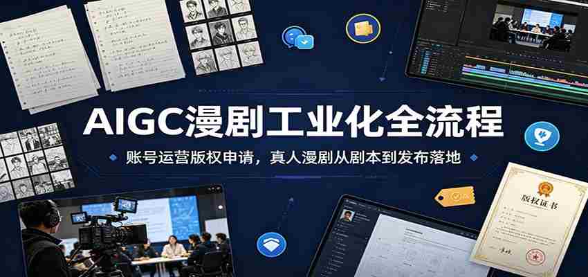 AIGC漫剧工业化全流程：账号运营版权申请，真人漫剧从剧本到发布落地-金启创业网 - 网上赚钱方法教程大全 - www.jinqi6.top