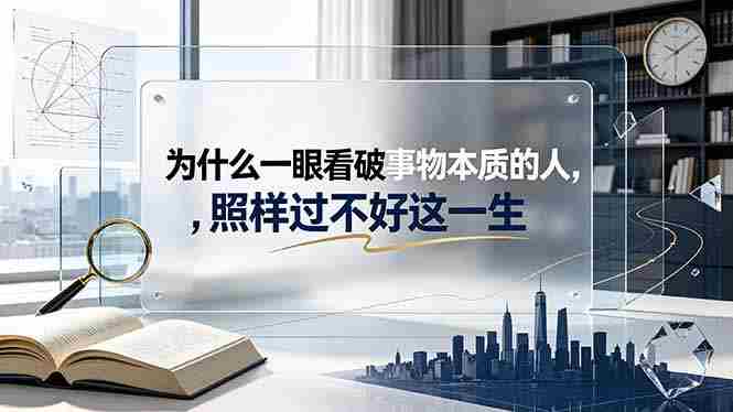 （19165期）付费文章：为什么一眼看破事物本质的人，照样过不好这一生-金启创业网 - 网上赚钱方法教程大全 - www.jinqi6.top