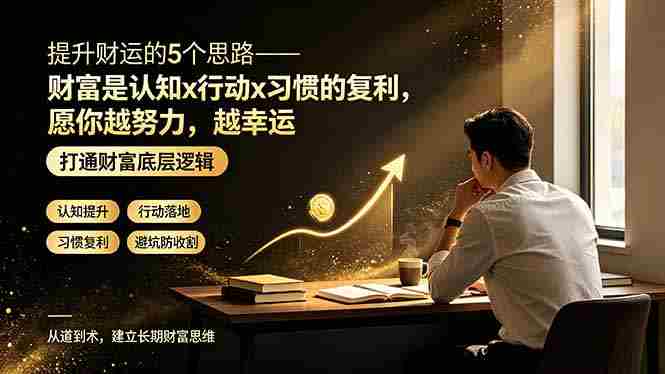 （19233期）付费文章：提升财运的5个思路——财富是认知x行动x习惯的复利，愿你越努力，越幸运-金启创业网 - 网上赚钱方法教程大全 - www.jinqi6.top