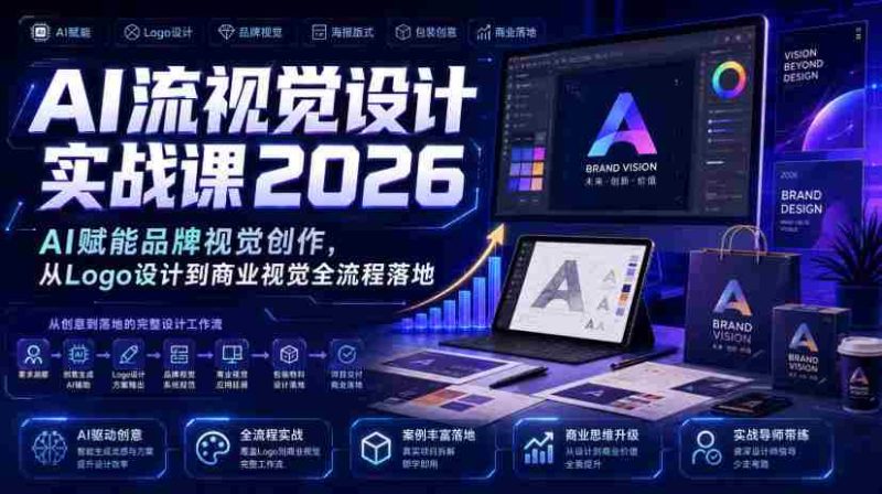 AI流视觉设计实战课2026：AI赋能品牌视觉创作，从Logo设计到商业视觉全流程落地-金启创业网 - 网上赚钱方法教程大全 - www.jinqi6.top