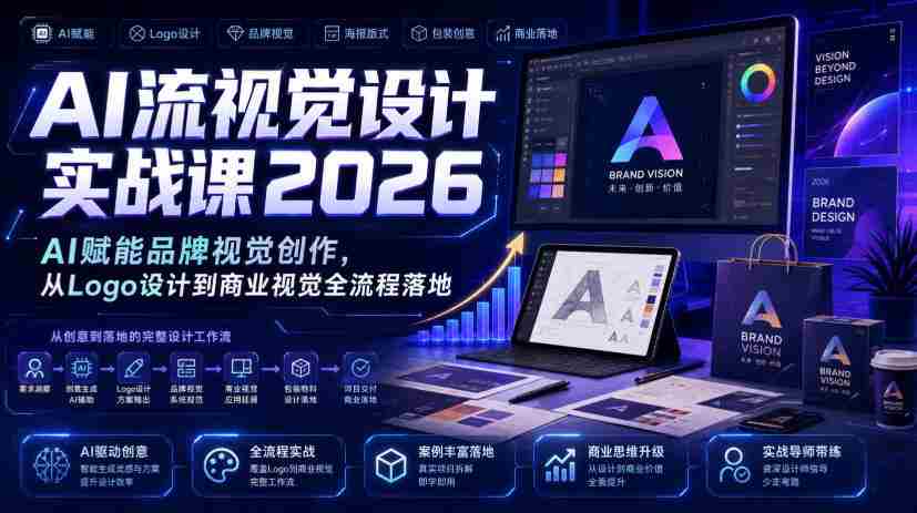AI流视觉设计实战课2026：AI赋能品牌视觉创作，从Logo设计到商业视觉全流程落地-金启创业网 - 网上赚钱方法教程大全 - www.jinqi6.top