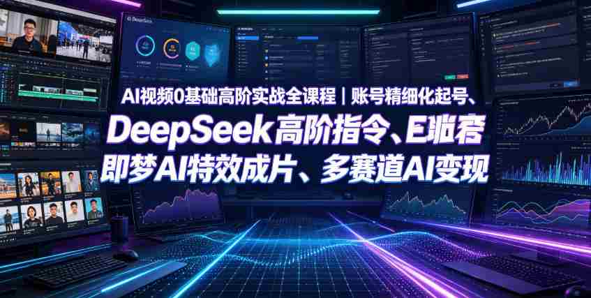 AI视频0基础高阶实战全课程｜账号精细化起号、DeepSeek高阶指令、即梦AI特效成片、多赛道AI短视频量产变现-金启创业网 - 网上赚钱方法教程大全 - www.jinqi6.top