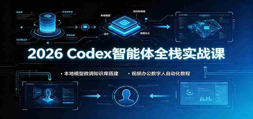 2026 Codex智能体全栈实战课：本地模型微调知识库搭建，视频办公数字人自动化教程-金启创业网 - 网上赚钱方法教程大全 - www.jinqi6.top