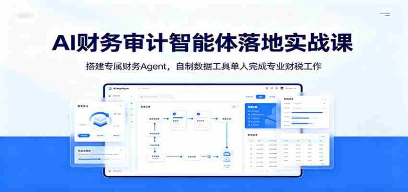 AI财务审计智能体落地实战课：搭建专属财务Agent，自制数据工具单人完成专业财税工作-金启创业网 - 网上赚钱方法教程大全 - www.jinqi6.top