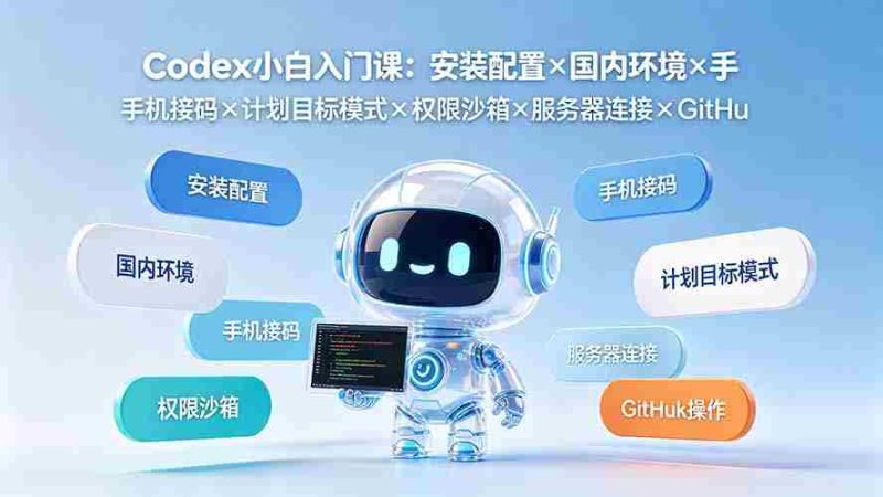 （19402期）Codex小白入门课：安装配置×国内环境×手机接码×计划目标模式×权限沙箱×服务器连接×GitHub操作-金启创业网 - 网上赚钱方法教程大全 - www.jinqi6.top
