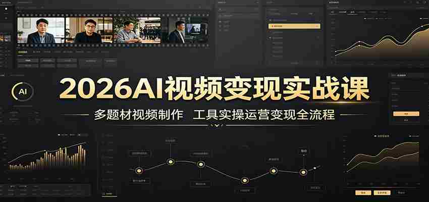 2026AI视频变现实战课：多题材视频制作，工具实操运营变现全流程-金启创业网 - 网上赚钱方法教程大全 - www.jinqi6.top