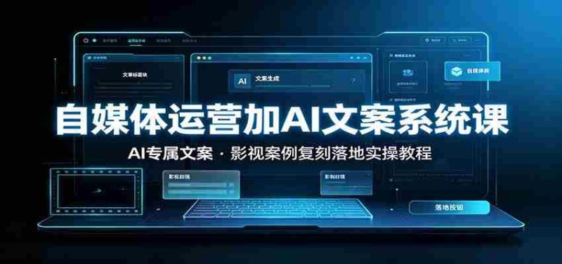 自媒体运营加AI文案系统课：：AI专属文案，影视案例复刻落地实操教程-金启创业网 - 网上赚钱方法教程大全 - www.jinqi6.top