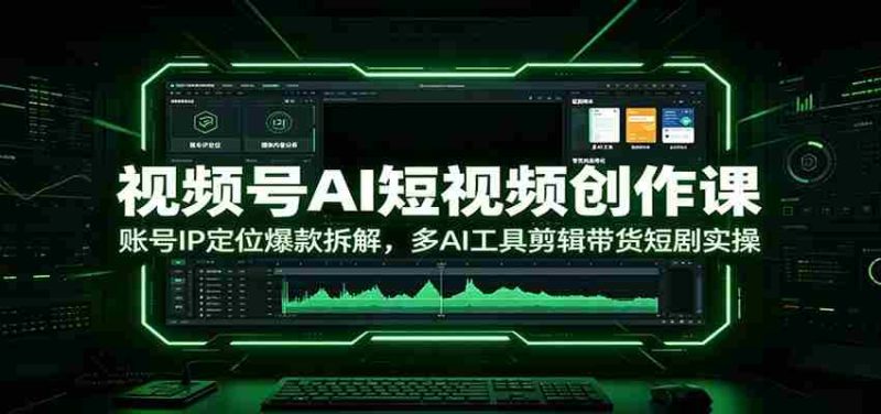 视频号AI短视频创作课：账号IP定位爆款拆解，多AI工具剪辑带货短剧实操-金启创业网 - 网上赚钱方法教程大全 - www.jinqi6.top