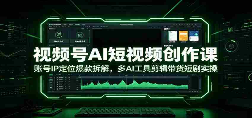视频号AI短视频创作课：账号IP定位爆款拆解，多AI工具剪辑带货短剧实操-金启创业网 - 网上赚钱方法教程大全 - www.jinqi6.top