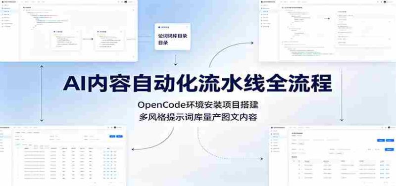 AI内容自动化流水线全流程：OpenCode环境安装项目搭建，多风格提示词库量产图文内容-金启创业网 - 网上赚钱方法教程大全 - www.jinqi6.top