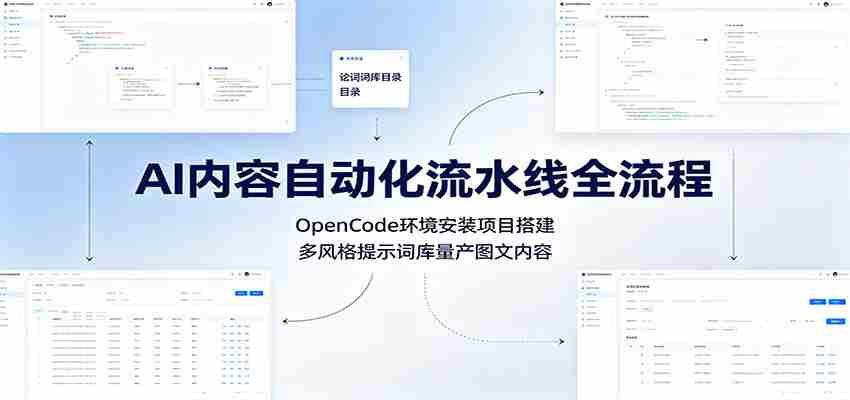 AI内容自动化流水线全流程：OpenCode环境安装项目搭建，多风格提示词库量产图文内容-金启创业网 - 网上赚钱方法教程大全 - www.jinqi6.top