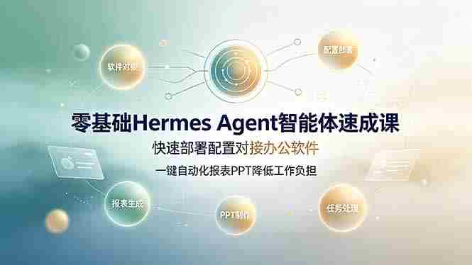 （19156期）零基础Hermes Agent智能体速成课，快速部署配置对接办公软件；一键自动化报表PPT降低工作负担-金启创业网 - 网上赚钱方法教程大全 - www.jinqi6.top