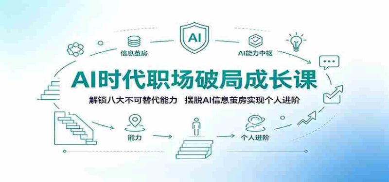 AI时代职场破局成长课：解锁八大不可替代能力，摆脱AI信息茧房实现个人进阶-金启创业网 - 网上赚钱方法教程大全 - www.jinqi6.top