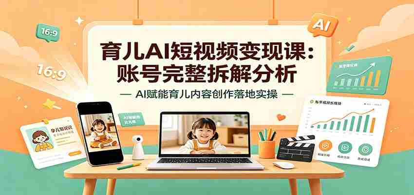 育儿AI短视频变现课：账号完整拆解分析，AI赋能育儿内容创作落地实操-金启创业网 - 网上赚钱方法教程大全 - www.jinqi6.top