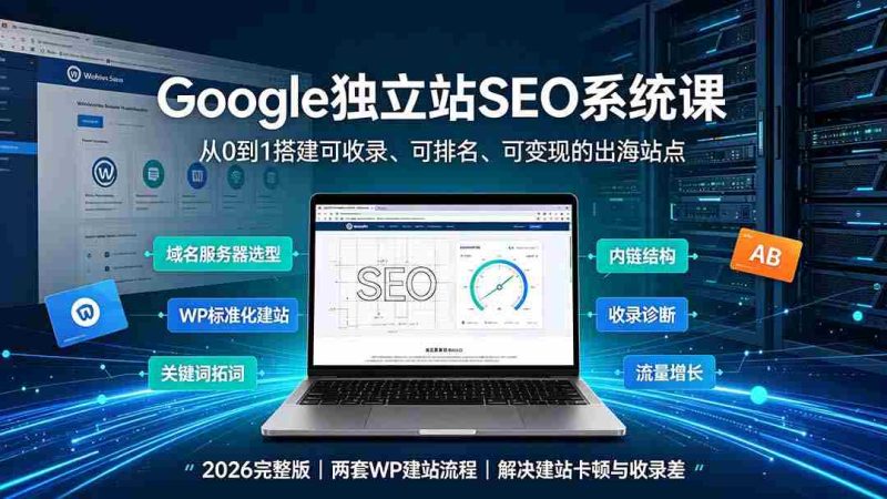 （19426期）Google独立站SEO-7月系统课：出海基建×WordPress建站×AI内容生产×站内外优化×Search Console×AdSense变现-金启创业网 - 网上赚钱方法教程大全 - www.jinqi6.top