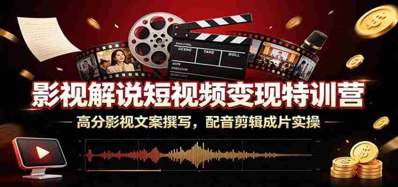 影视解说短视频变现特训营：高分影视文案撰写，配音剪辑成片实操-金启创业网 - 网上赚钱方法教程大全 - www.jinqi6.top