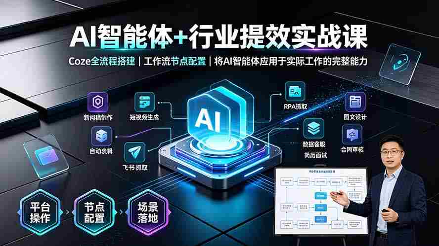 （19281期）AI智能体+行业提效实战课·Coze全流程搭建｜工作流节点配置｜将AI智能体应用于实际工作的完整能力-金启创业网 - 网上赚钱方法教程大全 - www.jinqi6.top