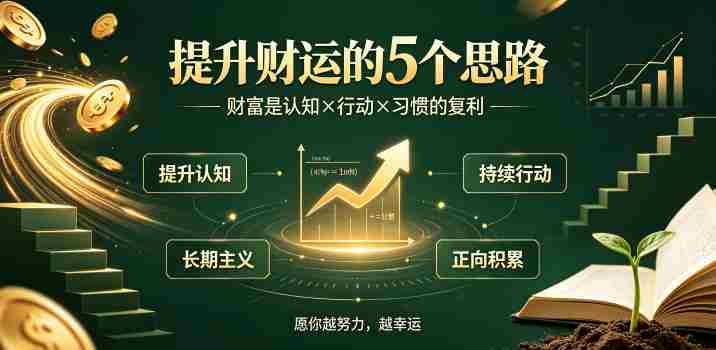 付费文章：提升财运的5个思路——财富是认知x行动x习惯的复利，愿你越努力，越幸运-金启创业网 - 网上赚钱方法教程大全 - www.jinqi6.top