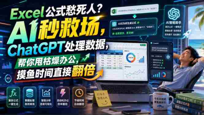 Excel公式愁死人？AI秒救场，ChatGPT处理数据，帮你甩枯燥办公，摸鱼时间直接翻倍【原创双语字幕】-金启创业网 - 网上赚钱方法教程大全 - www.jinqi6.top