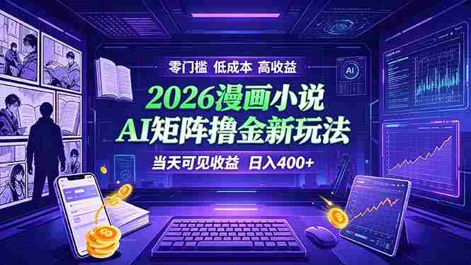 （19219期）爆款小说漫画大阅读    ai矩阵操作    当天可见收益  日入400+    零门槛    高收益-金启创业网 - 网上赚钱方法教程大全 - www.jinqi6.top