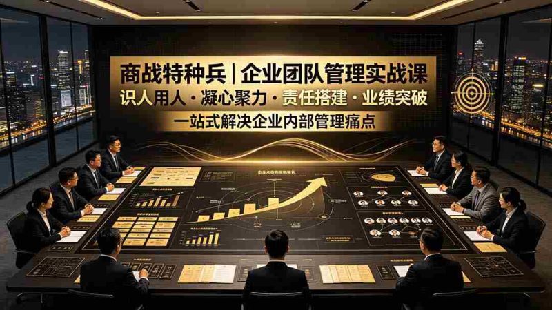 （19534期）商战特种兵｜企业团队管理实战课：识人用人｜凝心聚力｜责任搭建｜业绩突破，一站式解决企业内部管理痛点-金启创业网 - 网上赚钱方法教程大全 - www.jinqi6.top